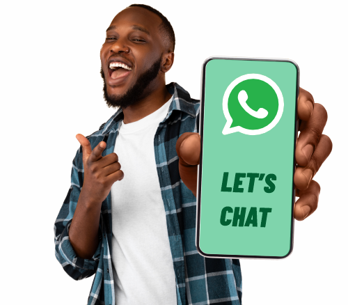 Let's Chat Man Holding Cellphone